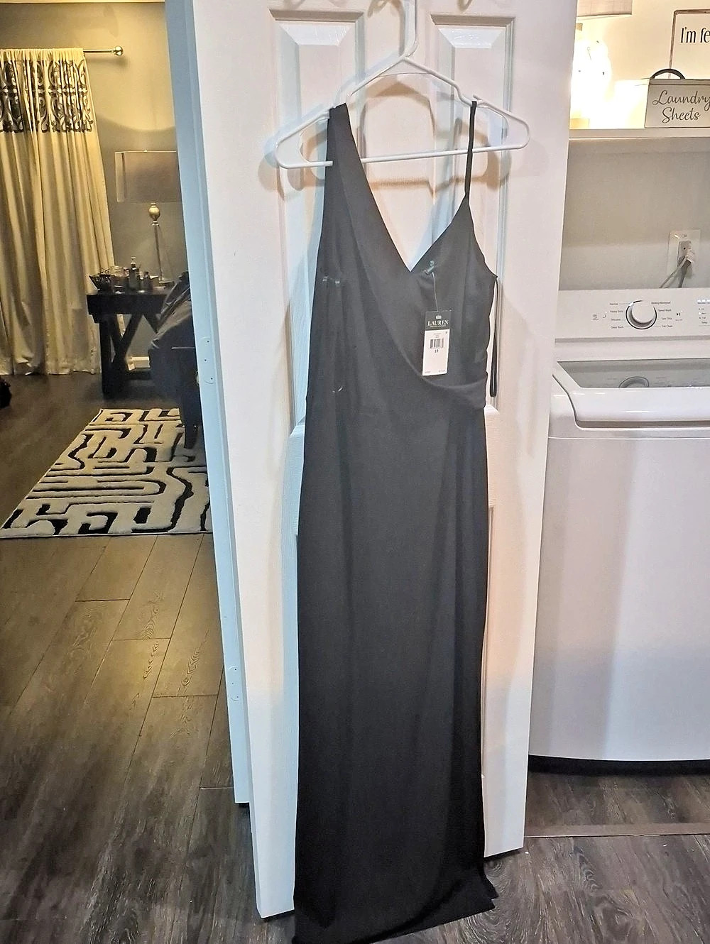 Lauren Ralph Lauren Dress 257345403001 Black Maxi Dress Size 10 NWT